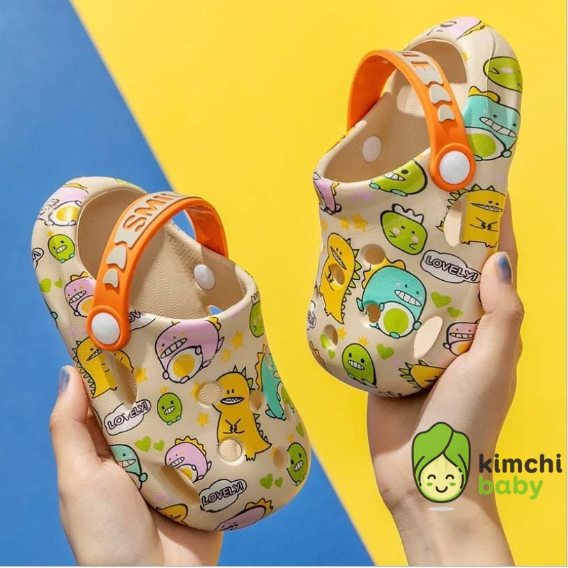 DÉP SỤC CHO BÉ TRAI, BÉ GÁI HỌA TIẾT KHỦNG LONG BUNNY CHÍNH HÃNG CHALK BEAR SMILE SIÊU NHẸ, SANDAL TRẺ EM MÙA HÈ DTE10