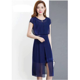 Đầm phối chiffon lót lụa cao cấp