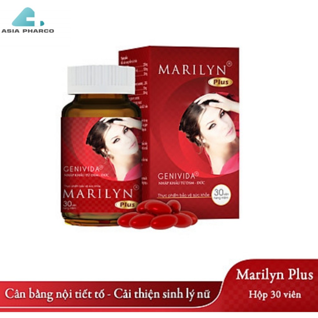 [Chính hãng]  Viên Uống Viên Uống Cân Bằng Nội Tiết Tố Nữ Marilyn Plus Hộp 30 Viên