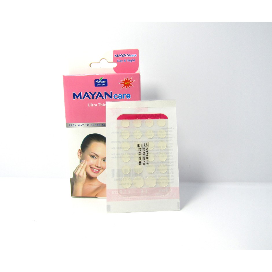 Miếng Dán Mụn Mayan Ultra Thin Spot 20+4 Miếng Ultra Thin Spot Acne Patch 20+4 Patches (0.8cm + 1.0cm)