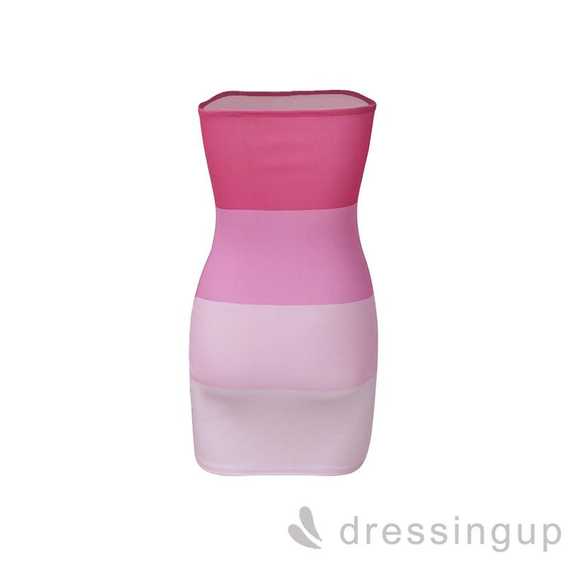 Đầm Không Dây Dáng Ôm Màu Gradient Thời Trang Mùa Hè Dành Cho Nữ