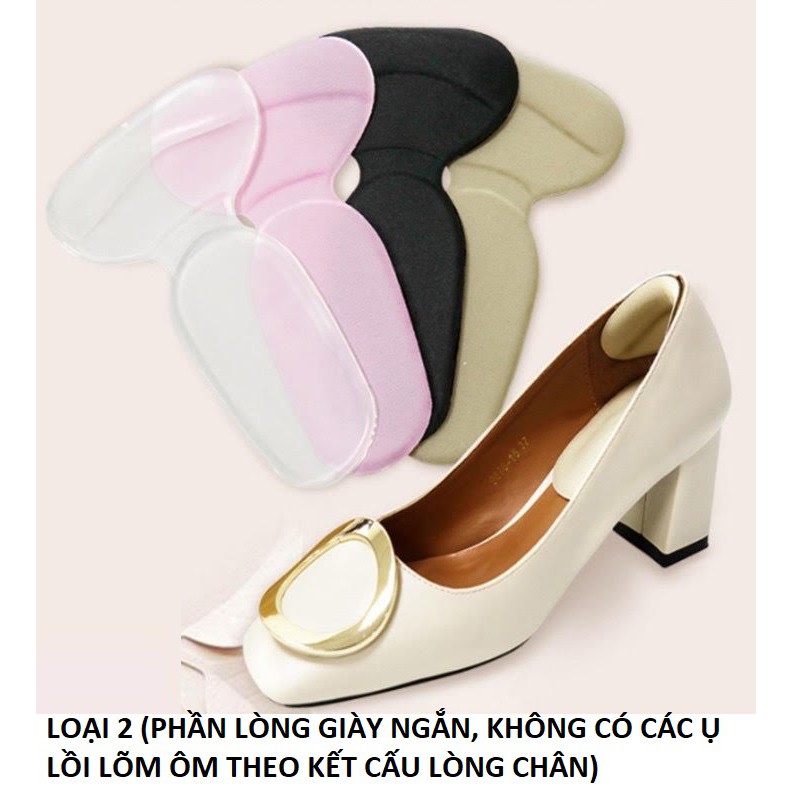 Lót gót giày và lót lòng bàn chân xóp silicon êm chân giảm size