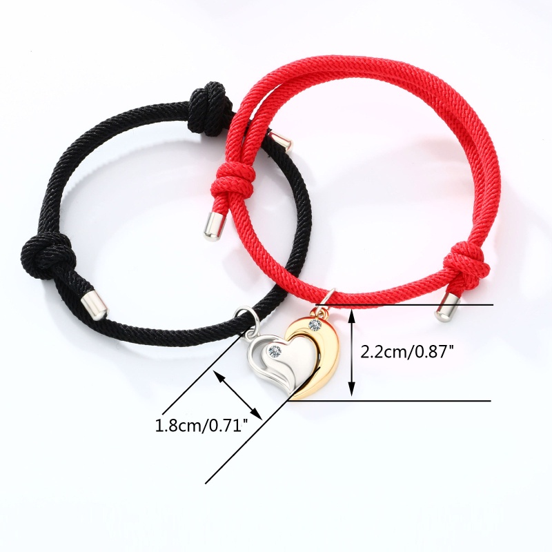 Set 2 Vòng Tay Bện Dây Phối Mặt Thời Trang Cho Cặp Đôi