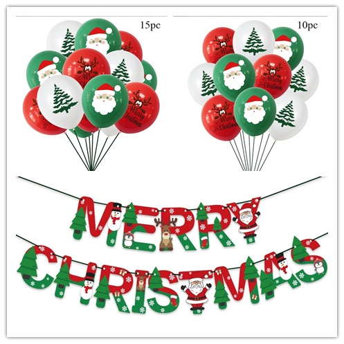 Bộ bong bóng trang trí giáng sinh in hình ông già noel