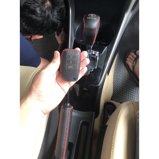 Bao da chùm cần số, tay phanh bao da bọc cần số xe toyota vios, yaris số tự động