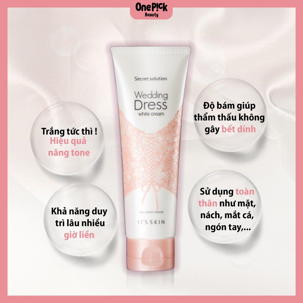 OnePick) Có khả năng sử dụng toàn thân, nâng tone, dưỡng trắng da, cấp ẩm Kem dưỡng trắng da IT’S SKIN Secret Solution Wedding Dress White Cream 100ml]