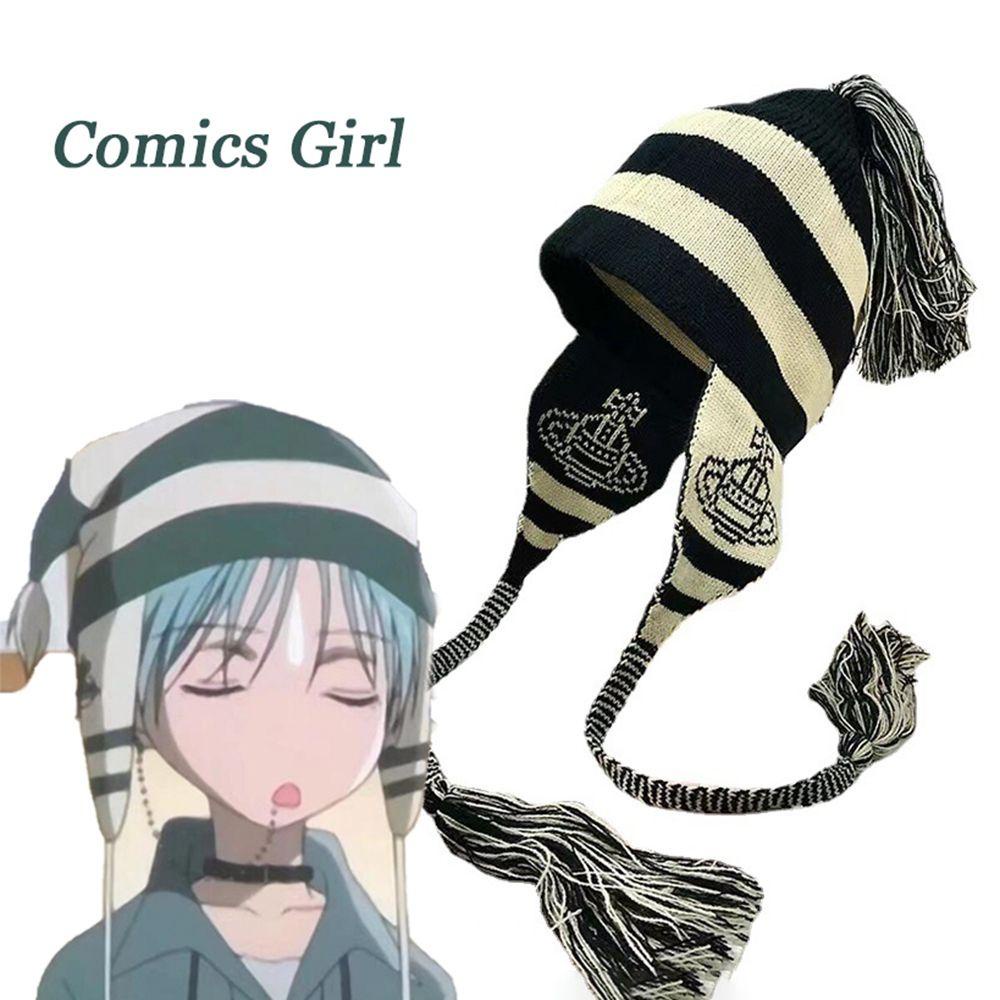 Mũ Beanie Dày Dặn Phối Tua Rua Hóa Trang Okazaki Thời Trang Thu Đông Cho Nữ