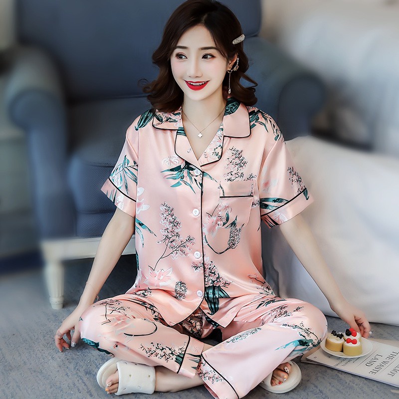 Pajamas Đồ Ngủ Mặc Nhà Lụa Mềm Mịn FreeSize AMANTA AMTPY002