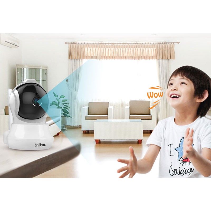 Camera IP Wifi SriHome SH020 3.0MP FullHD+ 1536P, 1 Anten, xoay 355 độ (Trắng) - 4 phân loại tùy chọn