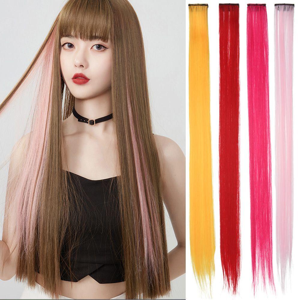Tóc Giả Nối Dài Kiểu Thẳng Có Kẹp Nhiều Màu Tùy Chọn