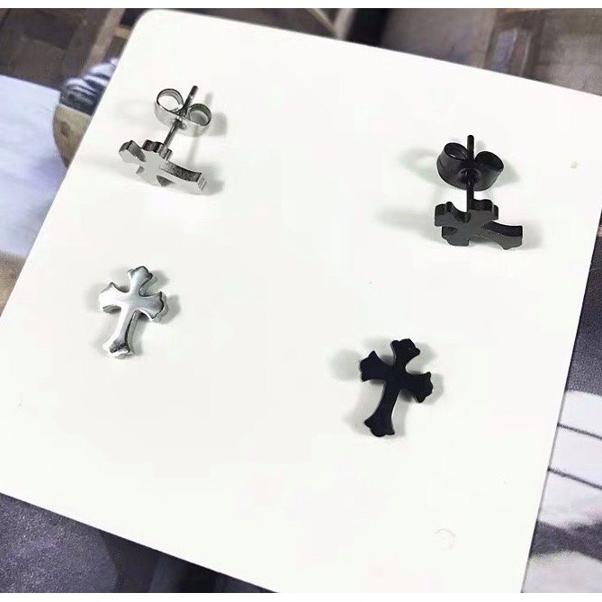 Cross Earring khuyên tai titan thánh giá không gỉ không dị ứng không đen