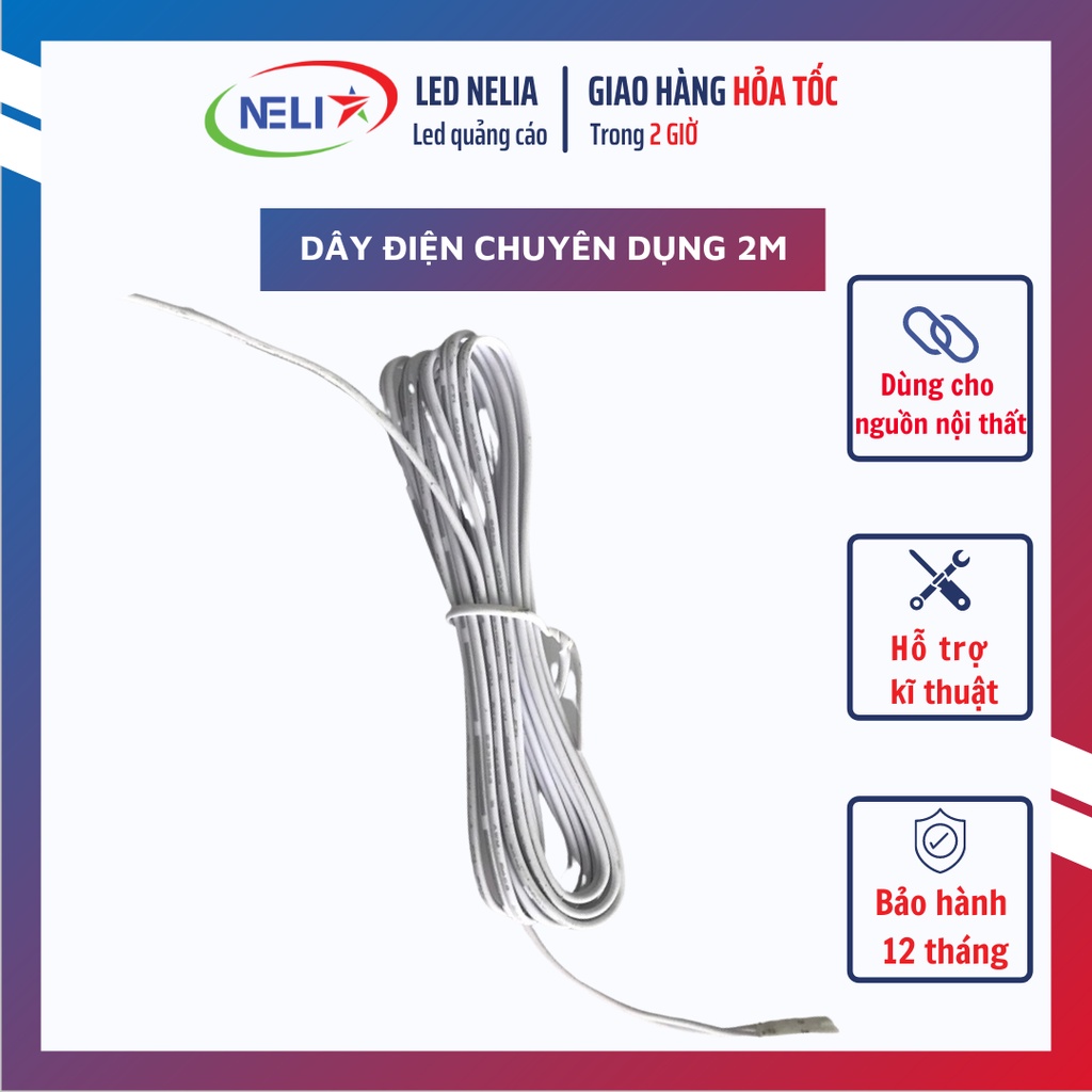 Dây điện chuyên dụng nối với nguồn nội thất dài 2m dành cho các loại cảm biến LED.