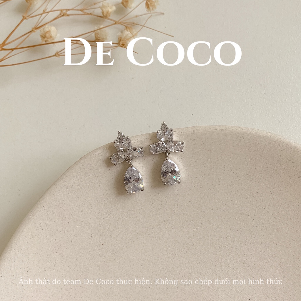 Khuyên tai nữ vintage hình giọt nước De Coco