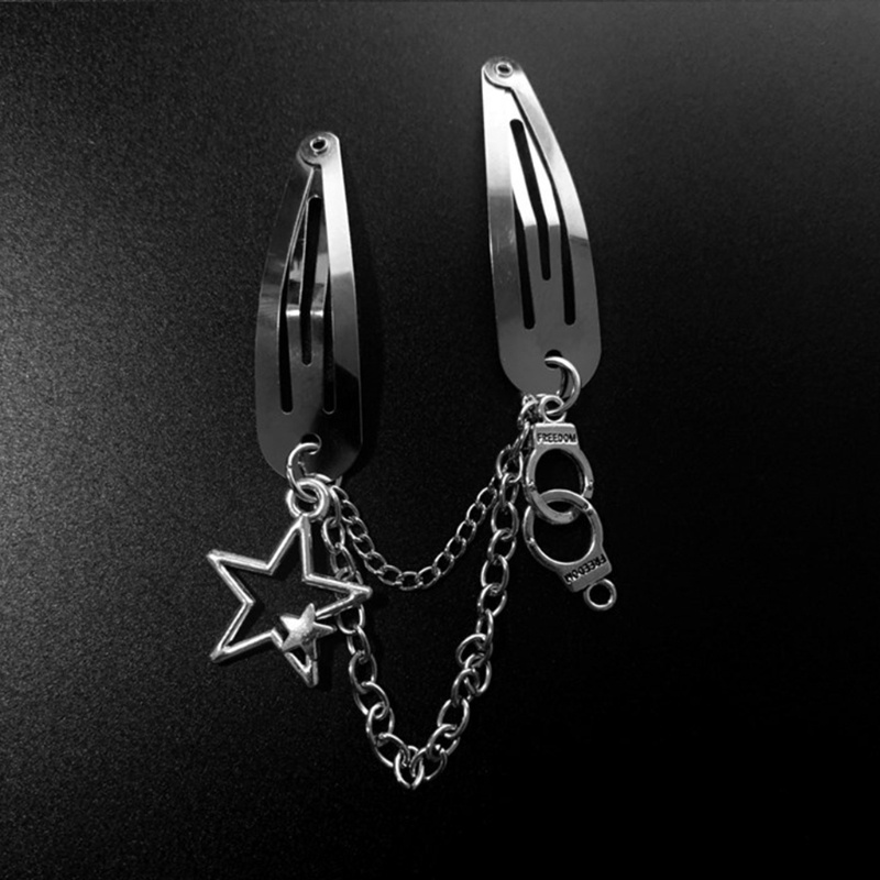 Dây Xích Kim Loại Kẹp Tóc Phong Cách Hip Hop Gothic Cổ Điển DIY