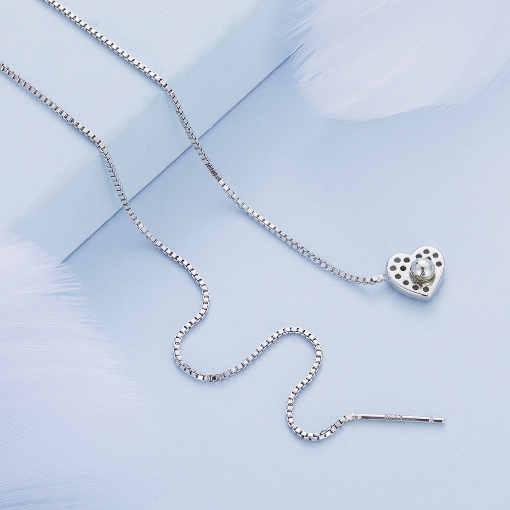 BAMOER Dây ChuyềN bạc 925 HìNh TráI Tim ThờI Trang