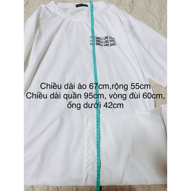 [Set] Đồ nữ 🦋 bộ thun màu trắng đang hot hit mặc đi tập đi chơi cực xinh form thụng trẻ trung năng động  BỘ ĐỒ 7 | BigBuy360 - bigbuy360.vn