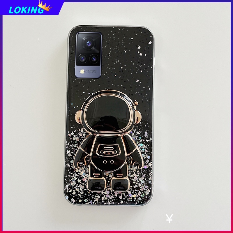 Ốp Điện Thoại Kim Tuyến Bạc Hình Phi Hành Gia 3D Cho VIVO V23 V23E V23Pro V21 V21E V20 V20SE V20Pro V19 V17