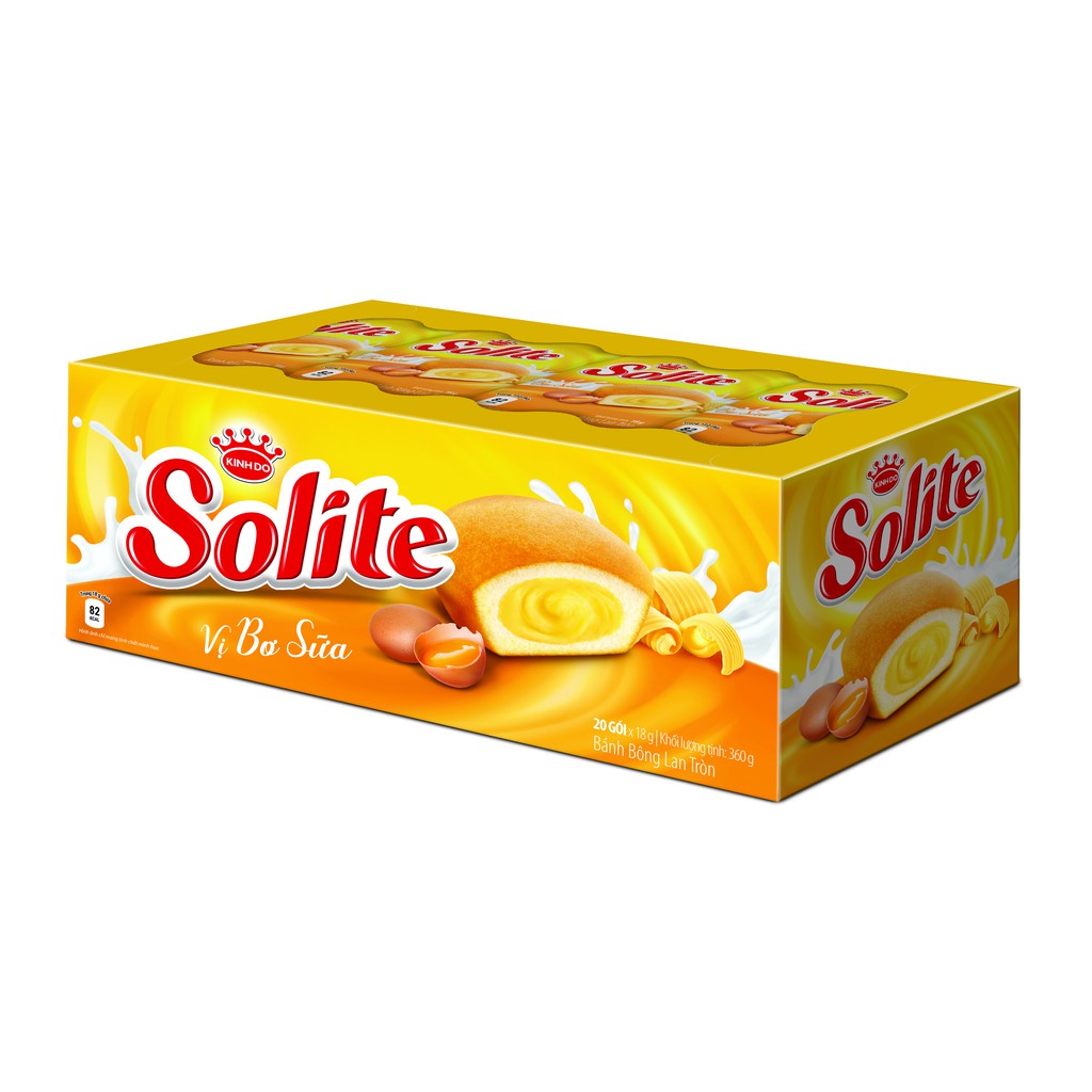 Hộp 20 Bánh Bông Lan Tròn Solite Bơ Sữa 360g