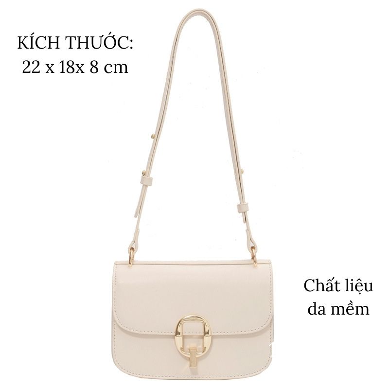 Túi xách nữ đeo vai da mềm dây cúc khóa mạ hàng xuất xịn cao cấp jumito