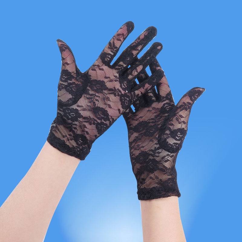 Găng tay chống nắng chống tia UV bằng lụa mát phối ren dùng khi lái xe/đạp 3ZjV