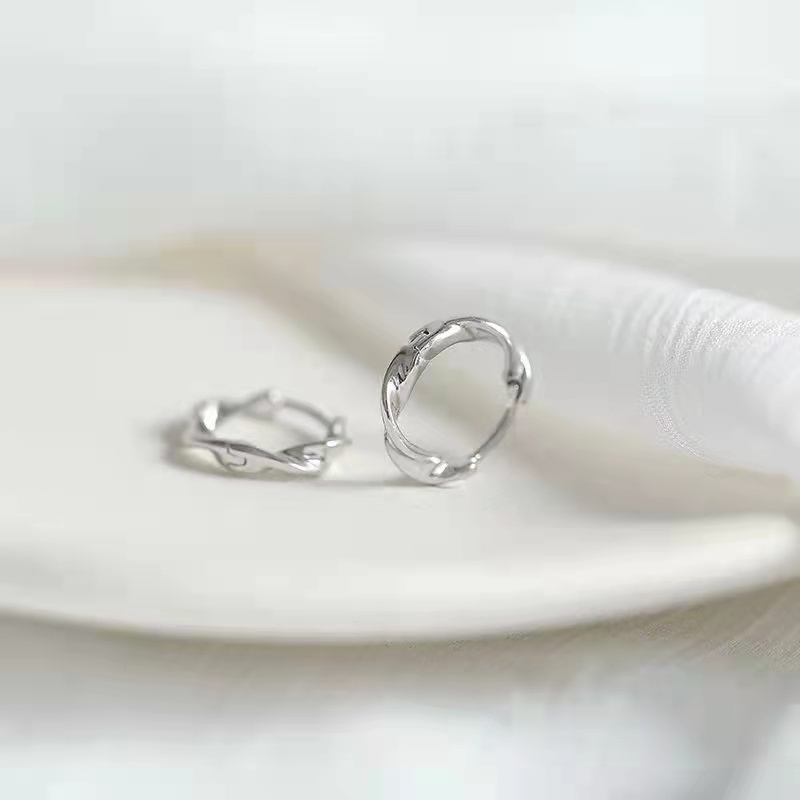 Khuyên Tai Dạng Vòng Xoắn Màu Bạc Thời Trang Dự Tiệc Cho Nữ