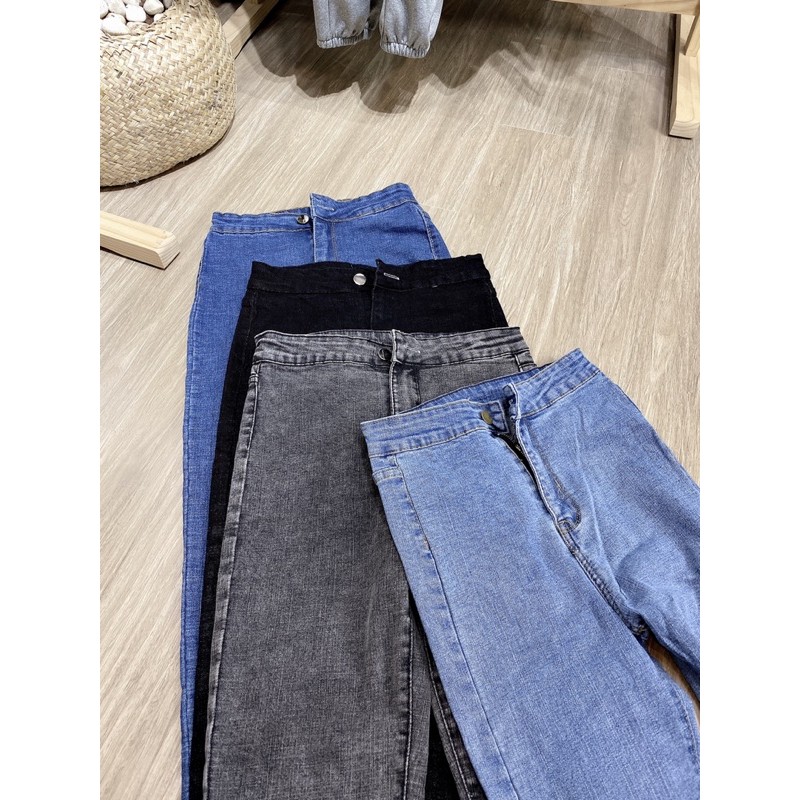 Quần jeans co giãn cạp cao túi vuông | BigBuy360 - bigbuy360.vn