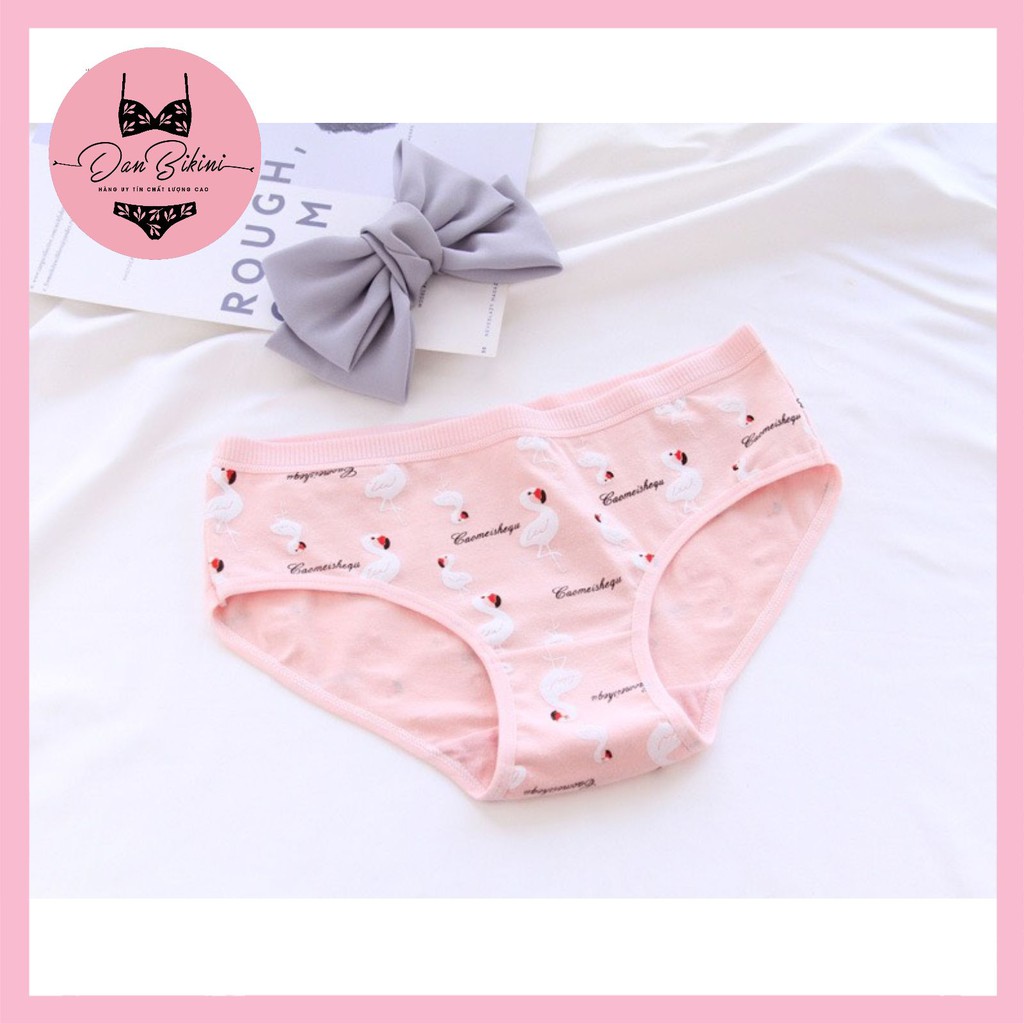 Quần Lót Nữ Cotton 100% kháng khuẩn thoáng mát ❤️ Quần Chip dễ thương hồng Flamingo mã B807