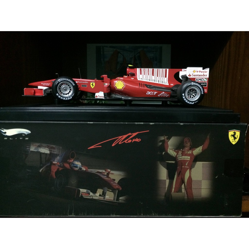 Xe Mô Hình Tĩnh Ferrari F10 - 2010 Bahrain GP - Fernando Alonso - Hotwheel Elite 1:18 (Siêu hiếm)