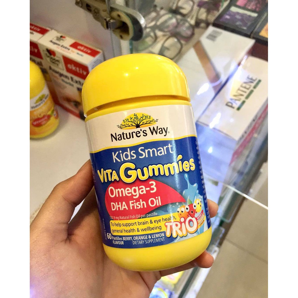 Kẹo dẻo Nature's Way Kids Smart Vita Gummies Omega 3 DHA Fish Oil mẫu mới 2021