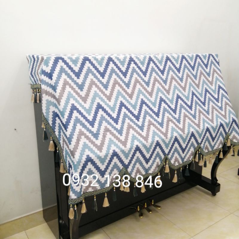 KHĂN PHỦ ĐÀN PIANO CƠ MẪU SỌC KẺ HOÀNG GIA BẮC ÂU SANG CHẢNH
