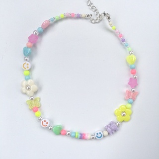 Vòng cổ pastel treo chữ tuỳ ý bông hoa