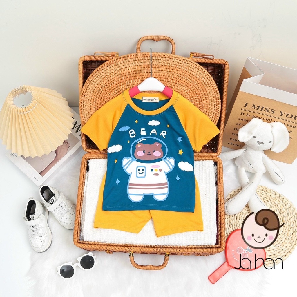 Bộ Minky Mom cho bé  FREE SHIP Bộ Minky Mom cộc tay chất thun lạnh siêu mềm mịn mát cho bé trai bé gái