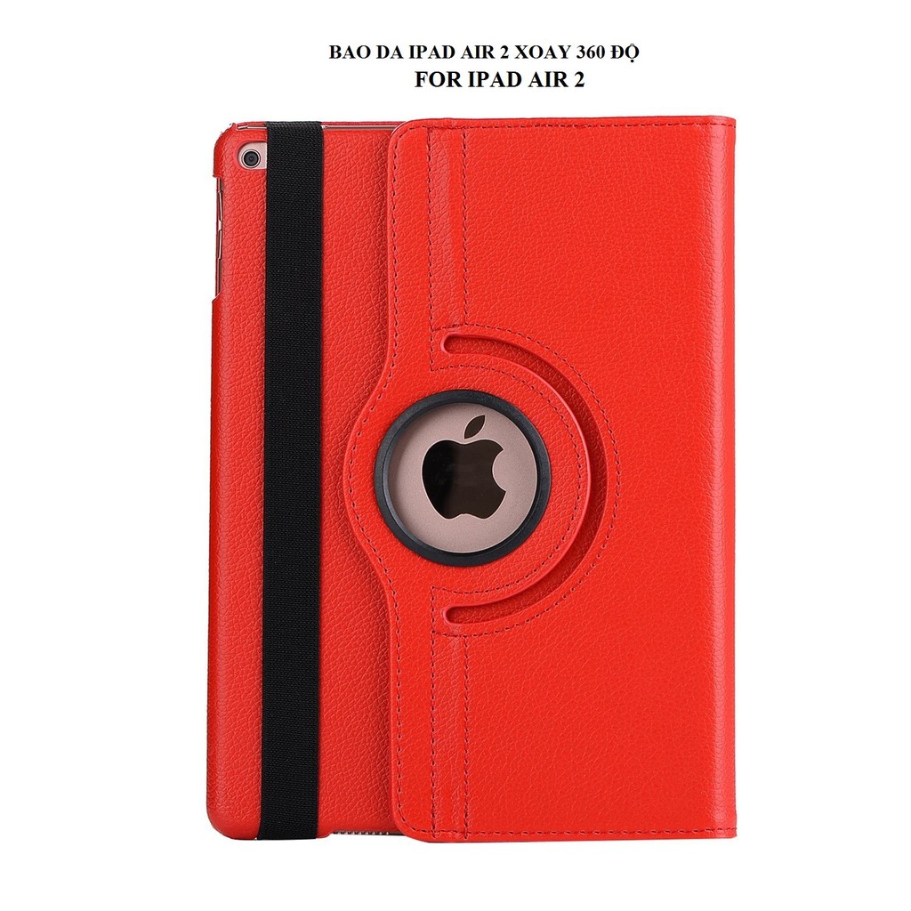 Bao da IPad Air 2 iPad 6 xoay 360 độ (ĐỎ) - Hàng nhập khẩu - TẶNG KÈM BÚT CẢM ỨNG | BigBuy360 - bigbuy360.vn