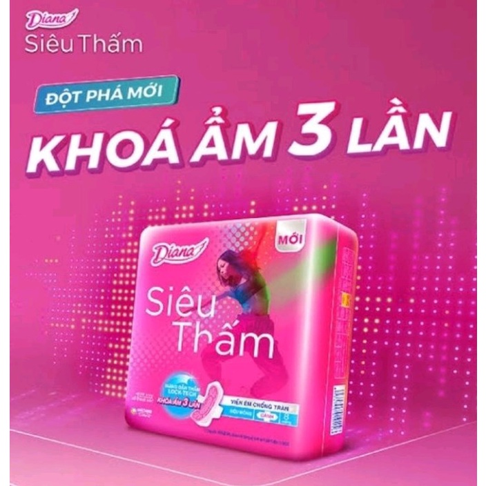 Băng vệ sinh Diana siêu thấm Maxi cánh 8 miếng