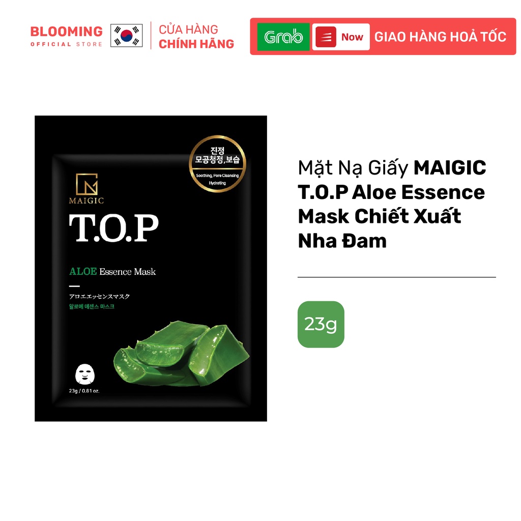 Mặt Nạ Giấy MAIGIC T.O.P Aloe Essence Mask Chiết Xuất Nha Đam 23g