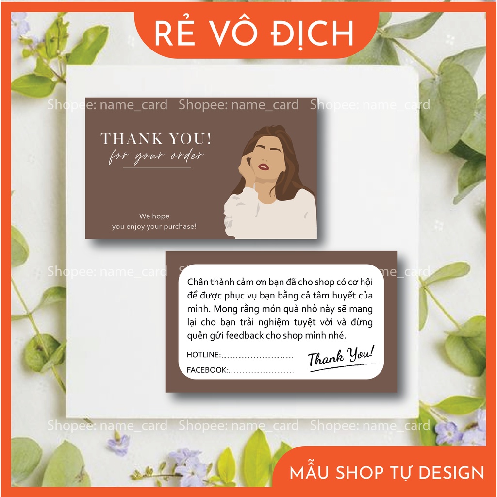 Thiệp cảm ơn khách hàng, card thank you có sẵn tại shop