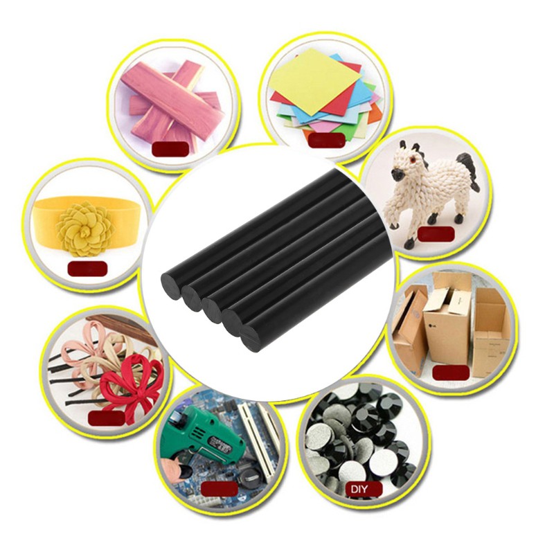 Set 5 cây keo nến màu đen 11mm chuyên dụng cho thợ làm đồ thủ công
