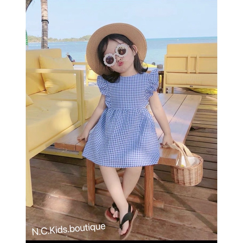 Váy cho bé gái, váy cho bé kẻ thô mềm, mặc mùa hè đi chơi hay ở nhà rất đẹp