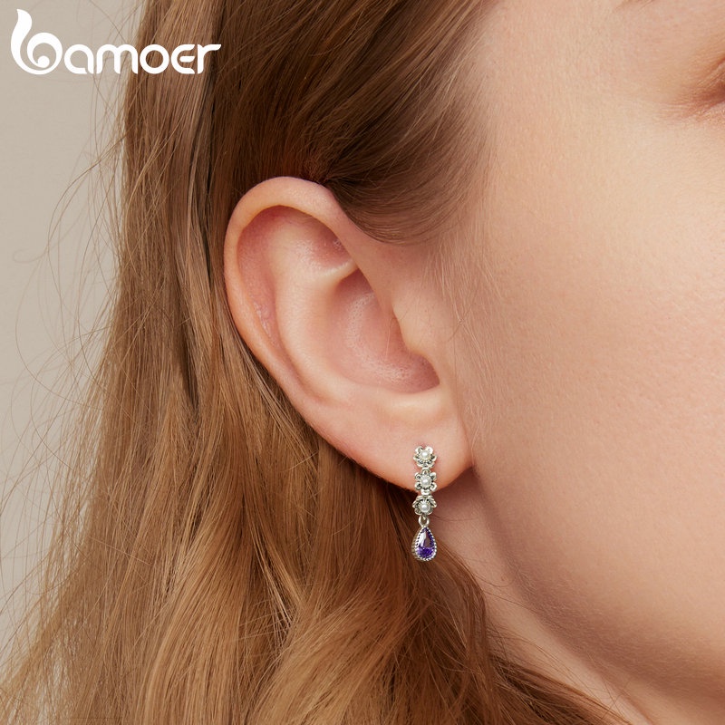 Bông tai BAMOER SCE1472 bạc 925 đính ngọc trai giả