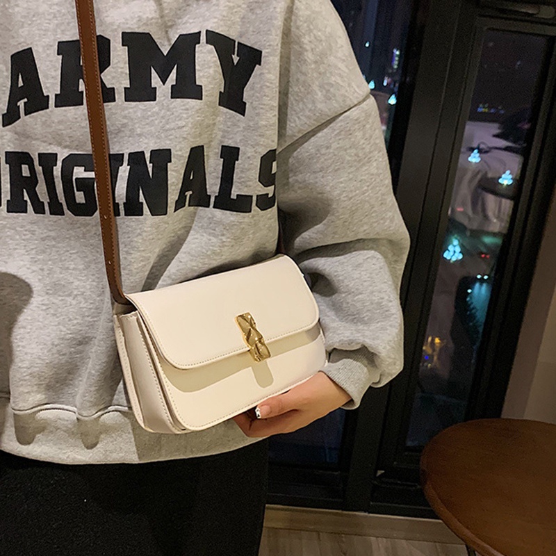 Túi đeo vai IELGY dáng vuông màu trơn phong cách cổ điển thời trang dành cho nữ