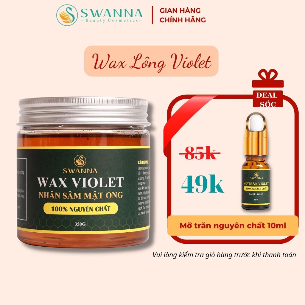 Wax lông nhân sâm mật ong VIOLET / Triệt lông vĩnh viễn nách / Tẩy lông chân tay