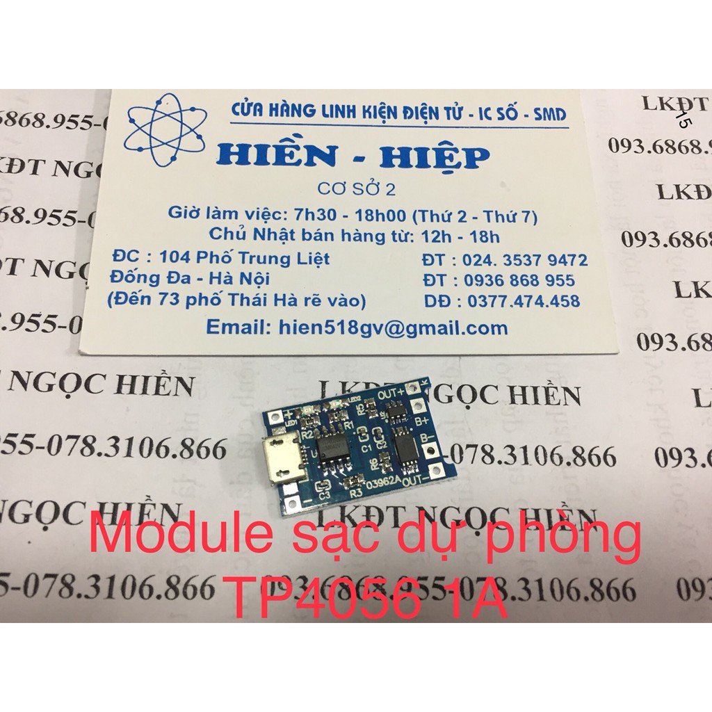 MẠCH MODULE SẠC DỰ PHÒNG TP 4056-1A