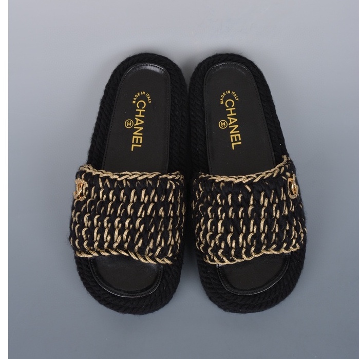 Mules Dệt Kim Phản Chiếu Màu Đen. G38189 X56418 94305