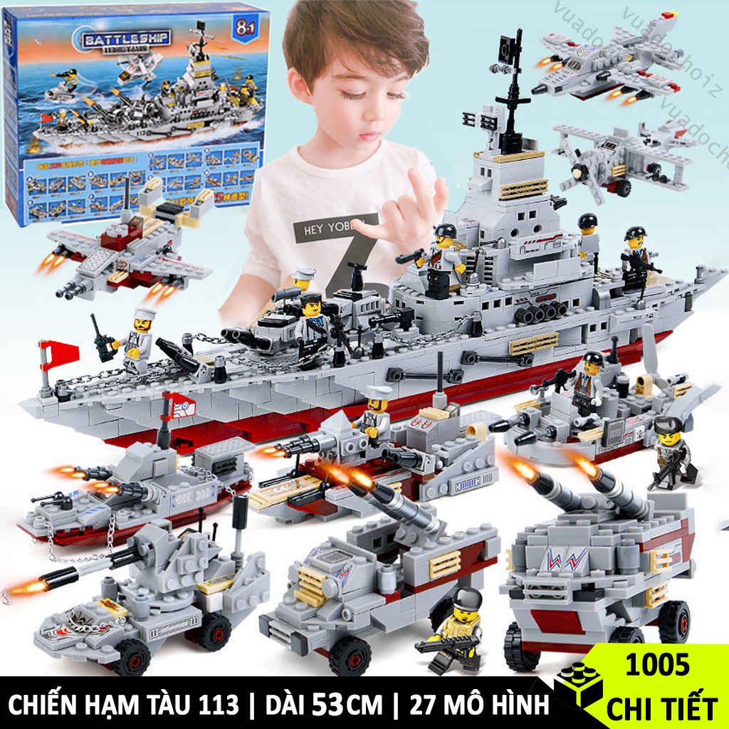 [1005 Chi Tiết] Bộ đồ chơi lắp ráp xếp hình Tàu Chiến Hạm TC1005 lực lượng cảnh sát bảo vệ bờ biển