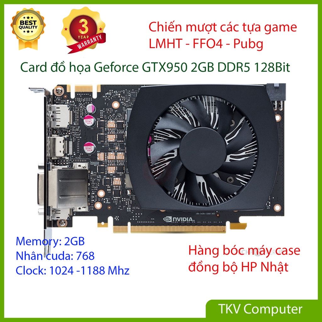 Card đồ họa NVIDIA launches GeForce GTX950 2GB DDR5 - Chiến mượt LMHT, FFO4, PUBG, GTA5, CSGO