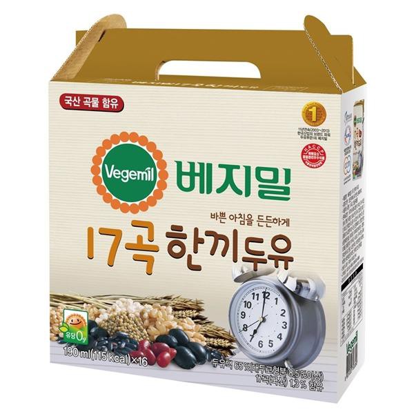 Sữa hạt 17 vị ngũ cốc Vegemil 190ml x 16 (Hộp)