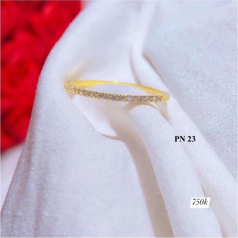 Nhẫn nữ đính đá mạ vàng kiểu dáng đơn giản nhẹ nhàng