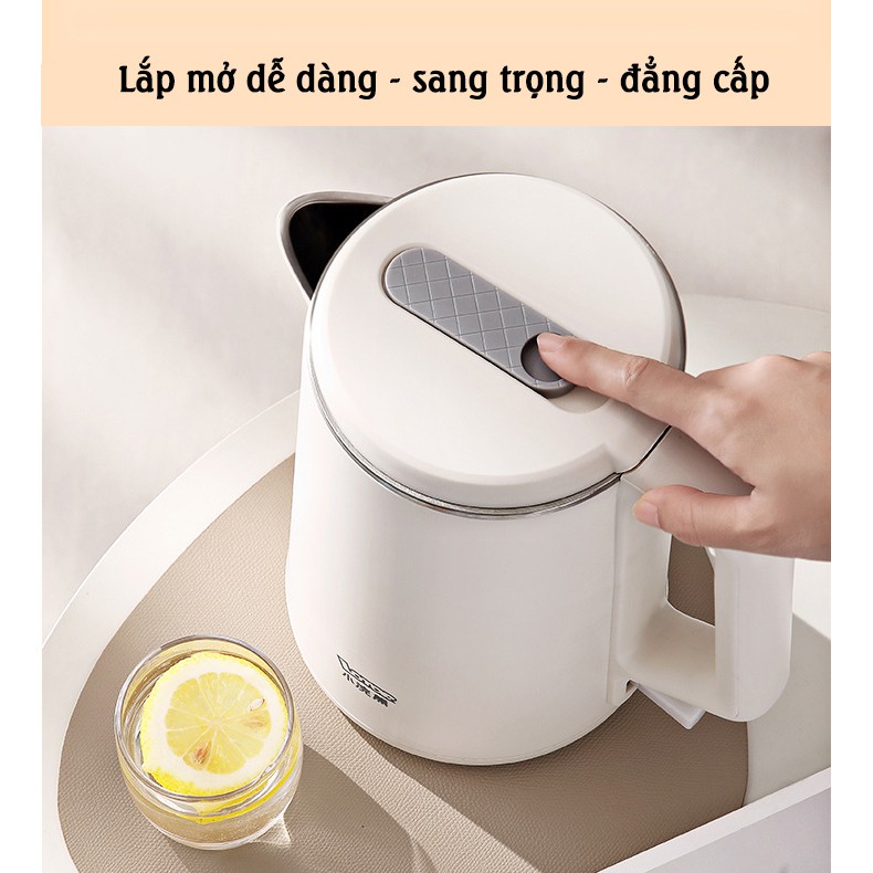 [AN TOÀN Chống bỏng - Chống tràn] Ấm siêu tốc LOTOR, 1.7 lít, 02 lớp chống nhiệt, công suất 1500W