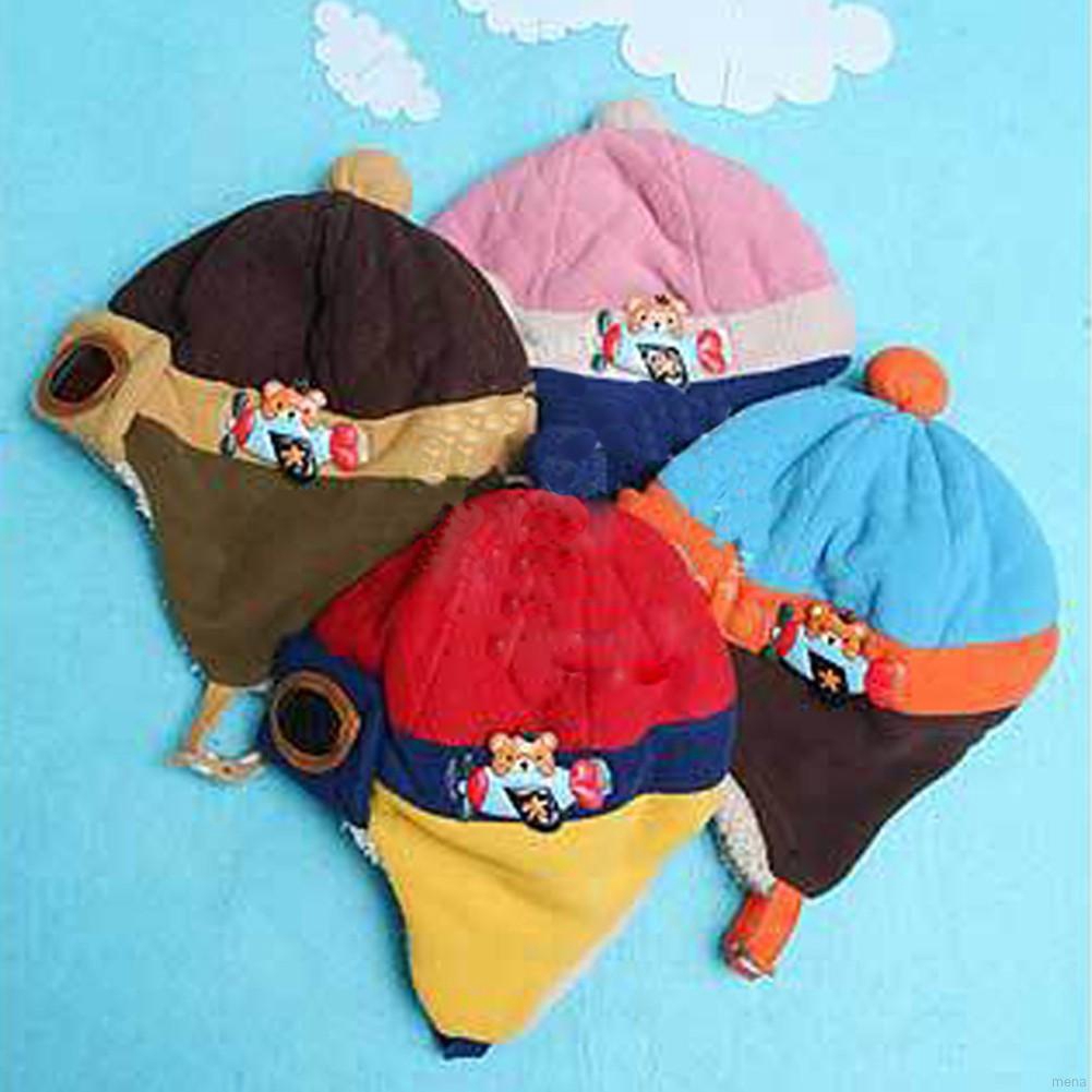 Mũ len phong cách phi công thời trang mùa đông giữ ấm với 4 màu tùy chọn