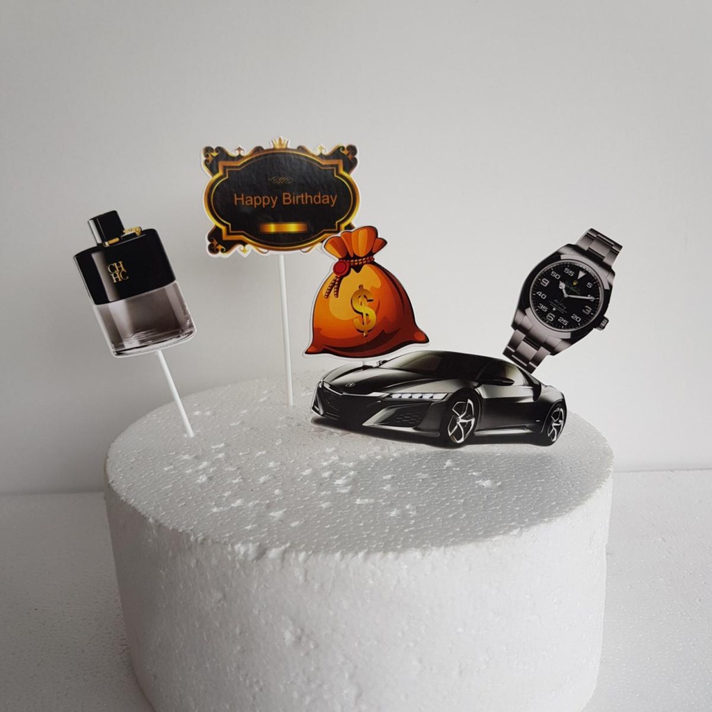 5 set cắm ô tô, đồng hồ, râu,mũ